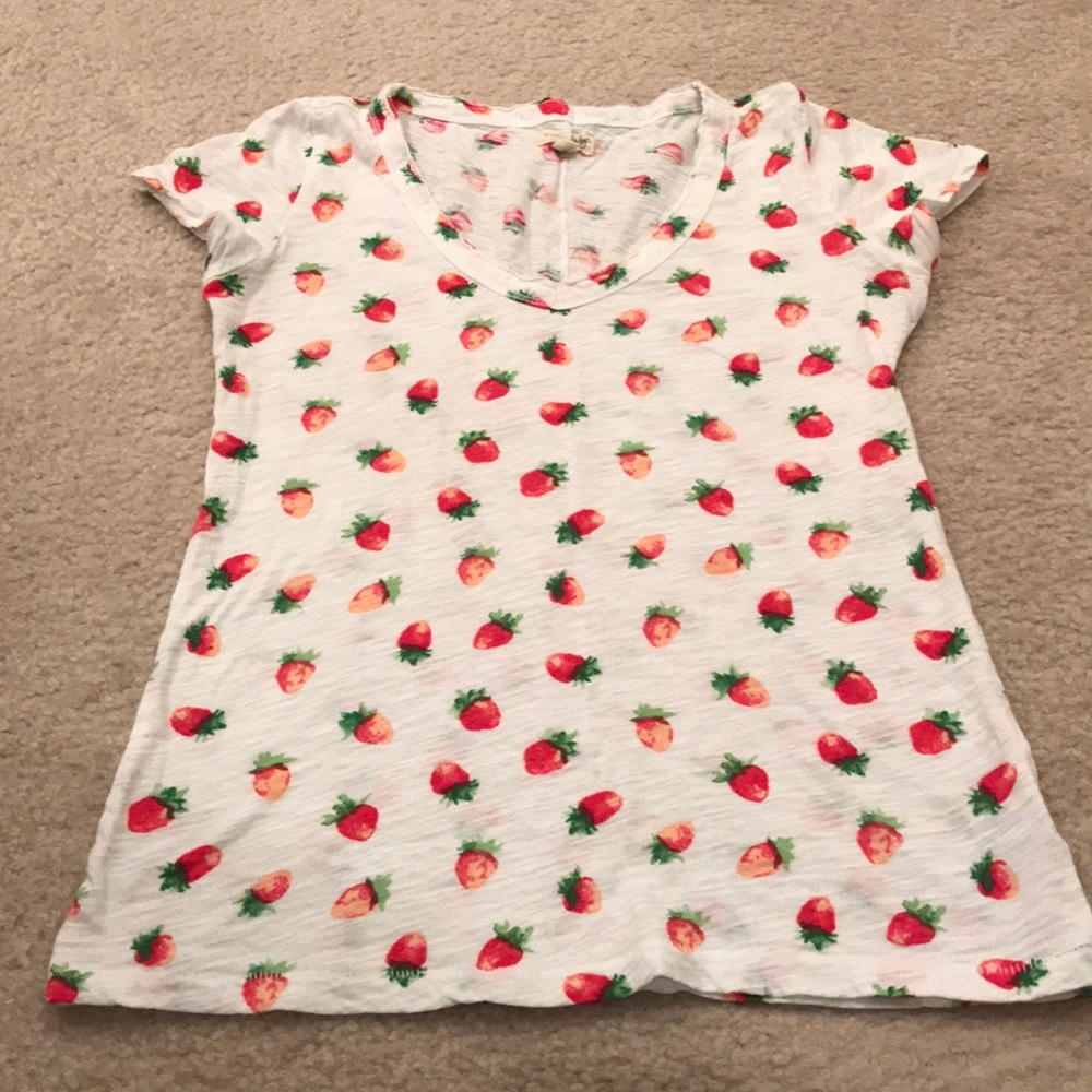Maison Jules strawberry print v-back t-shirt Xs/S